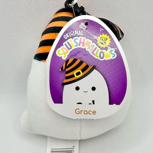 Grace the Ghost Squishmallows Halloween Clip Plushie Collectible New with Tags - Picture 2 of 3